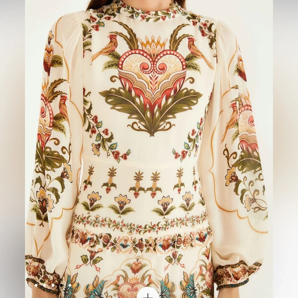 FARM RIO ‼️‼️ Cream Majestic Hearts Maxi Dress - Picture 3 of 8